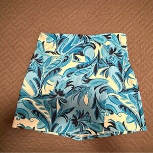 Boston Proper Blue and Cream Floral Skirt